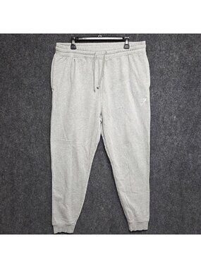 Gymshark Crest Sweatpants Men XXL 2XL Gray Joggers Fleece Workout Gym Casual